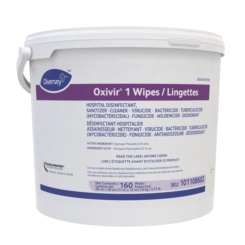 Oxivir® 1 Wipes, 160ea, 4/CT - Tuberculocidal, Virucidal, Bactericidal, Fungicidal,Broad-Spectrum Sanitizer